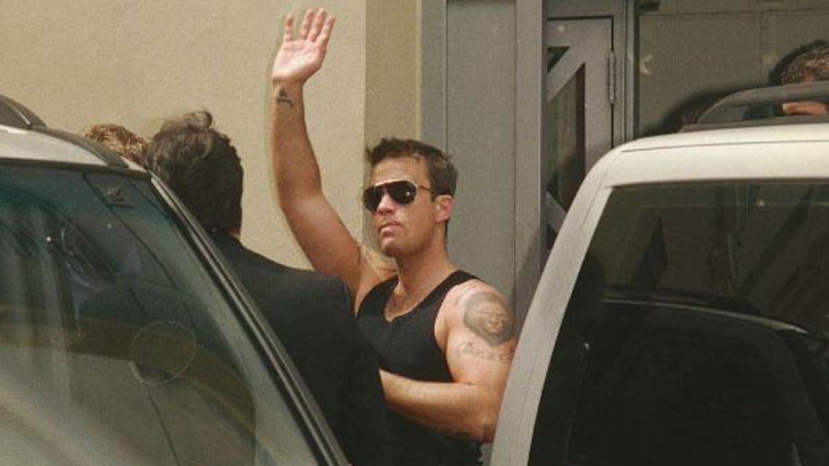 Robbie Williams en su visita a Argentina en 2004.