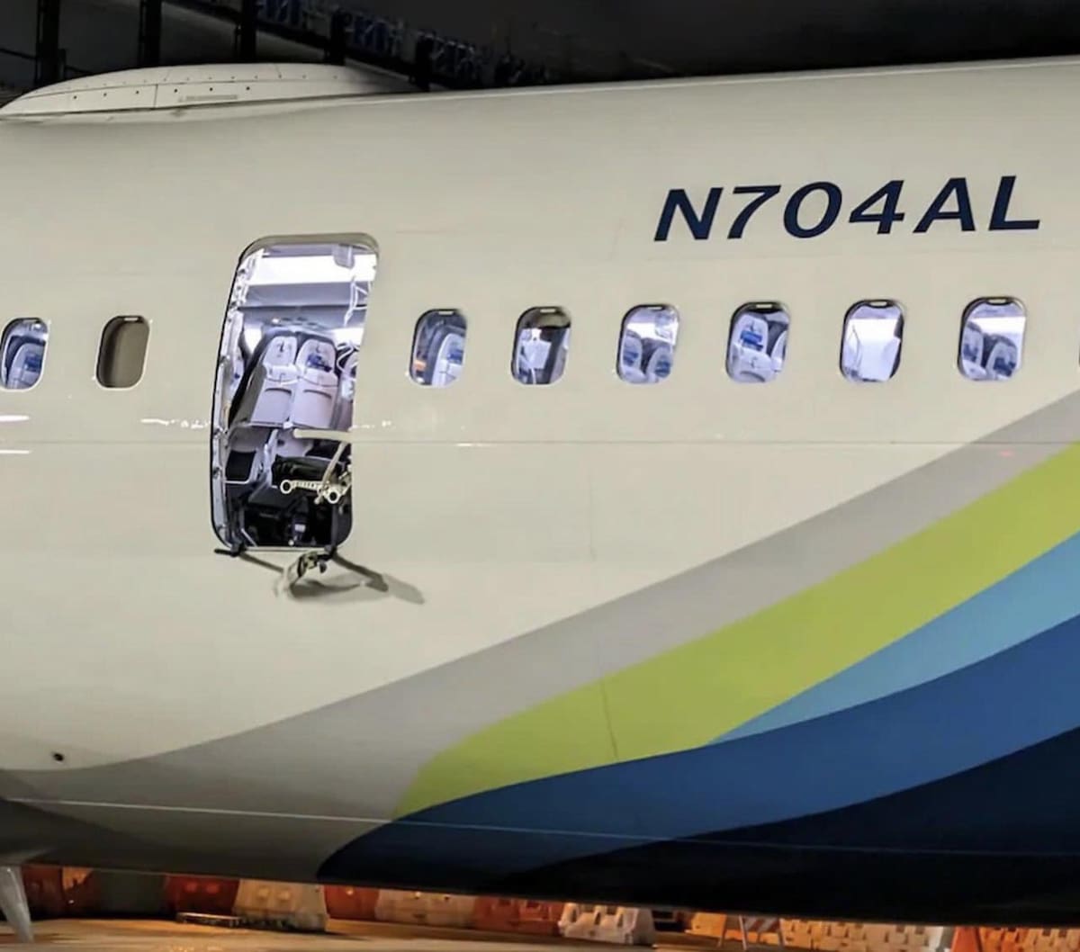Accidente aéreo de Alaska Airlines. Foto: X.