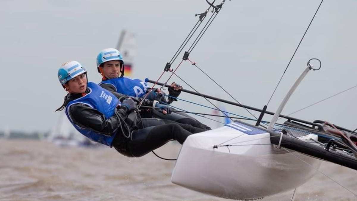 Dante Cittadini y Teresa Romairone en Juegos Olímpicos de la Juventud