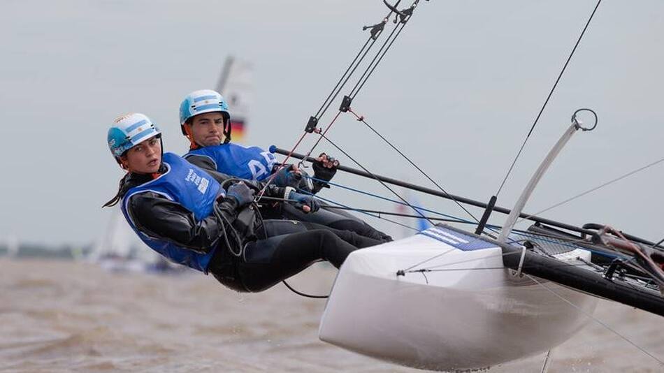 Dante Cittadini y Teresa Romairone en Juegos Olímpicos de la Juventud
