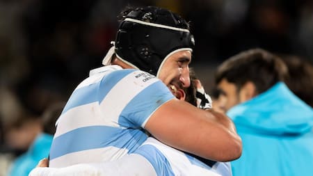 Festejo de Los Pumas ante los All Blacks por el Rugby Championship. Foto: NA.