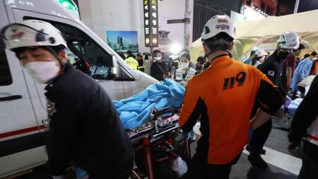 Trágica estampida en Seúl. Foto: EFE