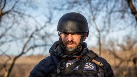 Ryan Evans formaba parte del equipo de Reuters que cubría la guerra en Ucrania. Foto: Reuters.