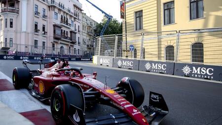 Charles Leclerc en el Gran Premio de Azerbaiyán. Foto: EFE.
