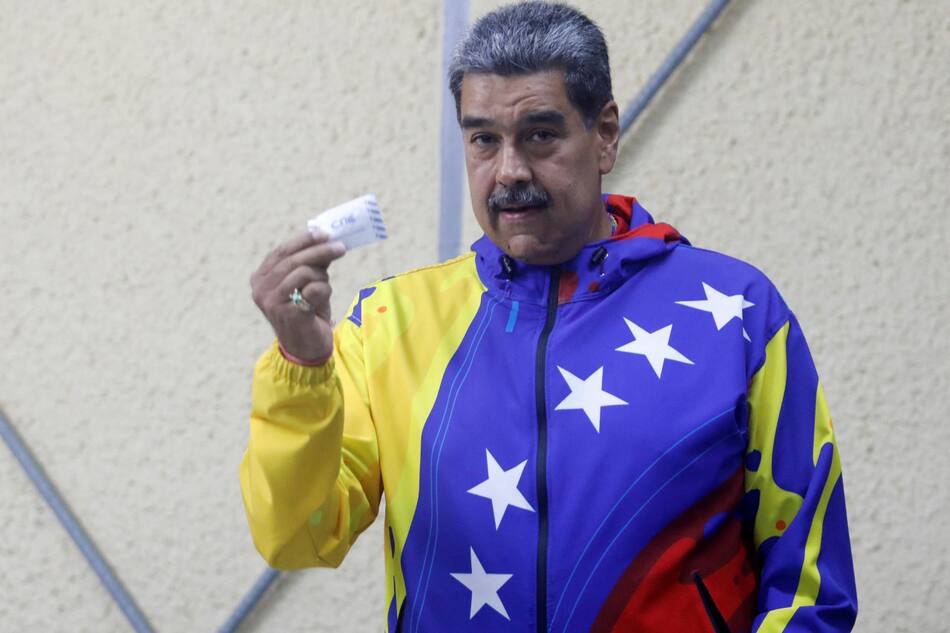 Nicolás Maduro votó en las elecciones de Venezuela. Foto: Reuters.