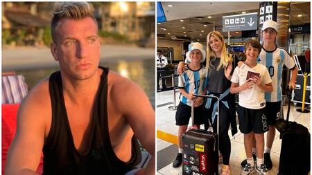 Maxi López fue a visitar a sus hijos en medio de la difícil situación de salud de Wanda Nara. Fotos: Instagram.