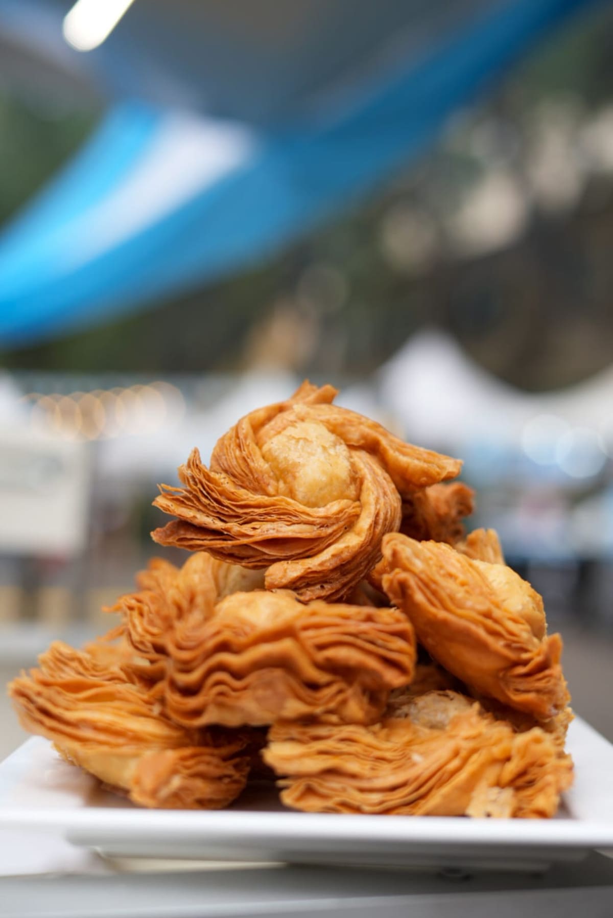 Platos tradicionales en una feria a cielo abierto