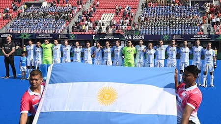 Los Leones quedaron eliminados ante Corea del Sur de Mundial de Hockey 2023. Foto: Twitter @ArgFieldHockey.