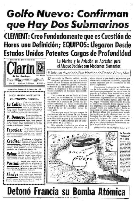 Diario Clarín domingo 14 de febrero de 1960, Submarinos rusos en Argentina
