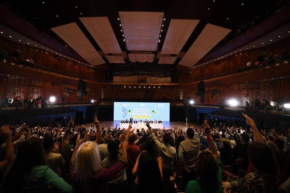 Cristina Kirchner en un encuentro del Grupo de Puebla