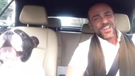 Perro canta canción de Rihanna con su dueño