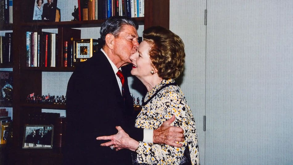 Ronald Reagan, presidente de EEUU durante la guerra, y Thatcher