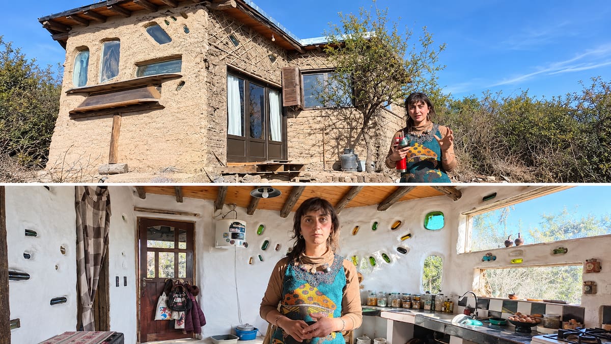 Mariana construyó su propia casa de tierra en Los Hornillos, en el Valle de Traslasierra, utilizando técnicas de bioconstrucción.