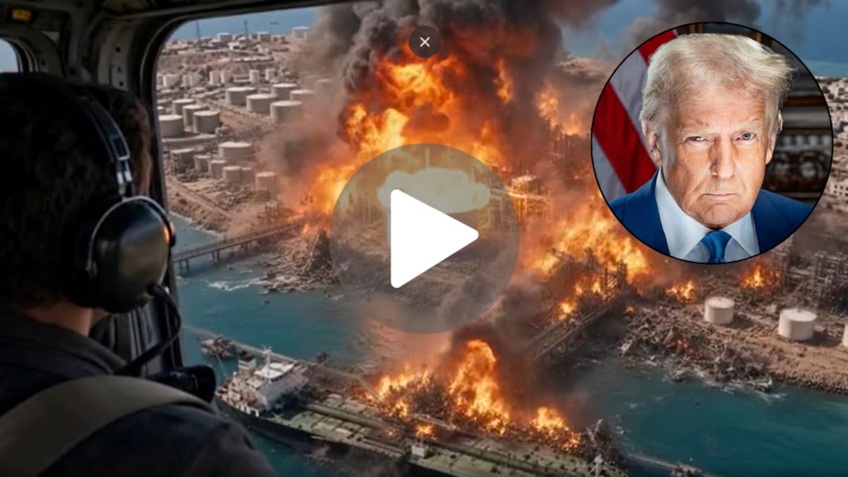 Donald Trump compartió en Truth Social un video generado con inteligencia artificial que muestra la destrucción de la isla iraní de Jarg.