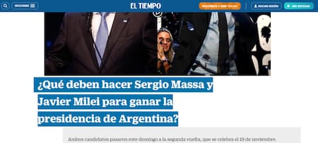 "El Tiempo" de Colombia. Foto: Captura de pantalla.