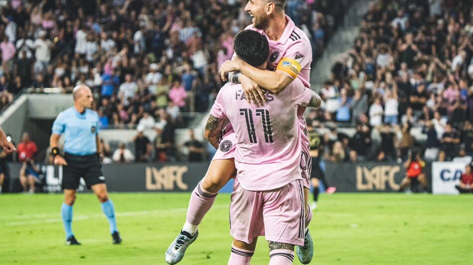Festejo de Messi en el Inter Miami. Foto: NA.