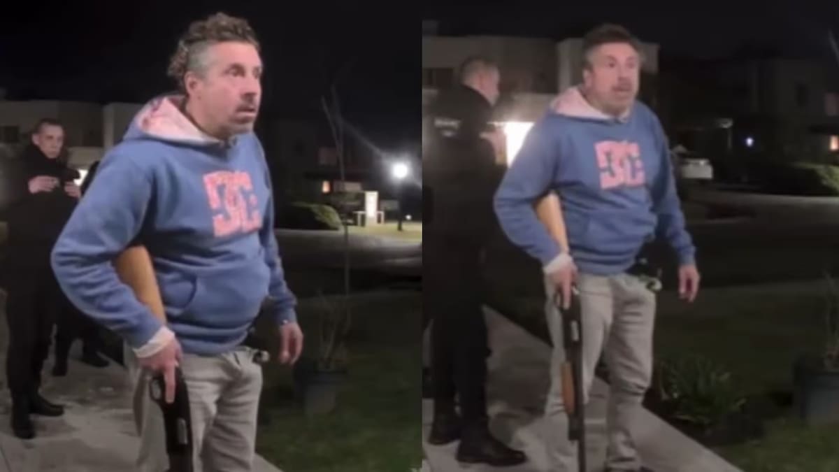 El hombre amenazó a los chicos con una escopeta. Fuente: X