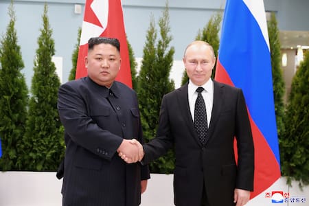 Kim Jong-un y Vladimir Putin. Foto: Reuters.