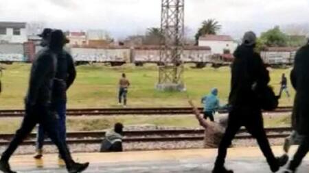 Incidentes entre barras de Racing y del Deportivo Cali.