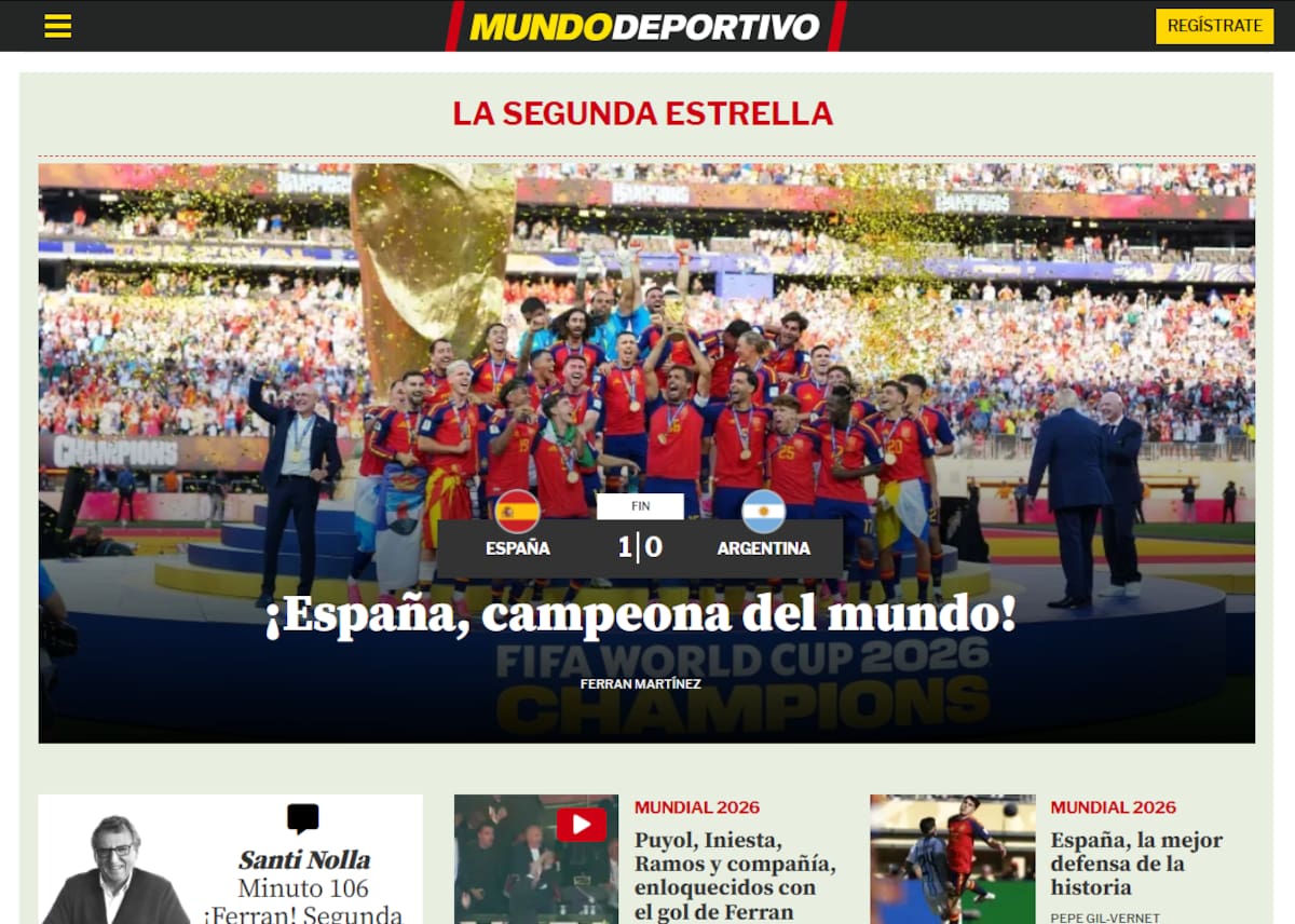 Tapa de medios españoles tras la final del Mundial.