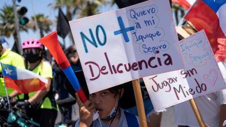 Protestas en Chile por la inseguridad. Foto: EFE.
