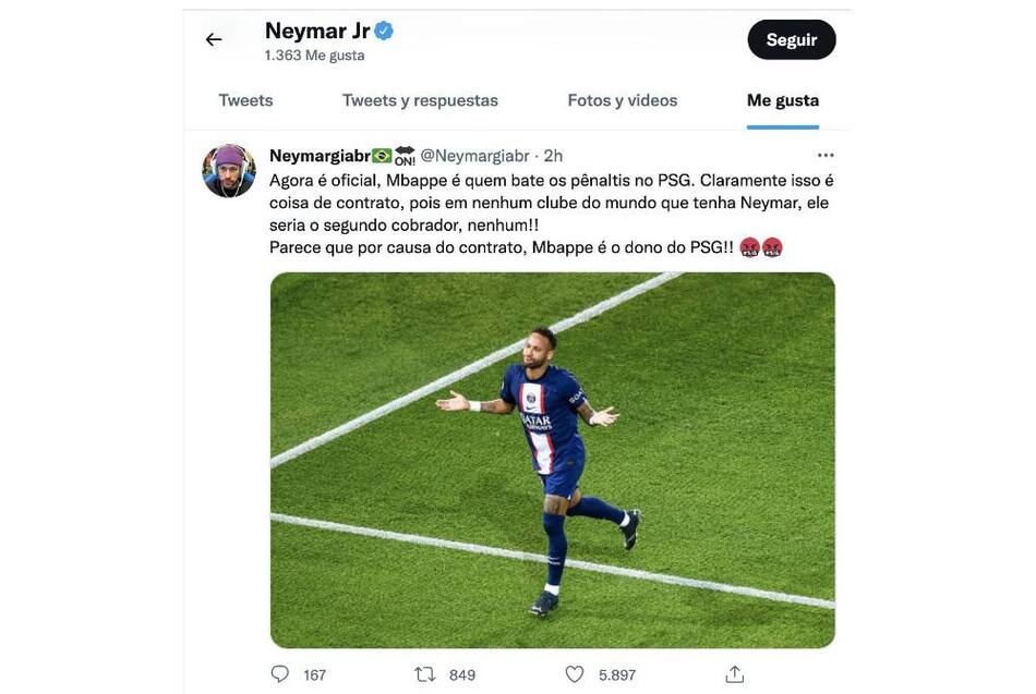 Tuit de Neymar, Twitter