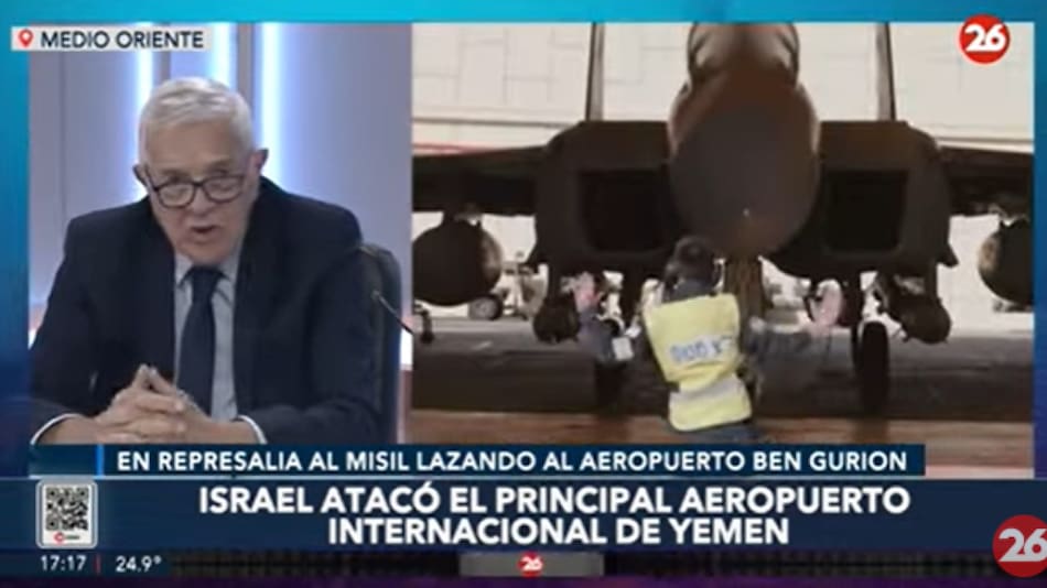 Jorge Castro sobre el ataque de Israel sobre Yemén. Foto: Captura de video.