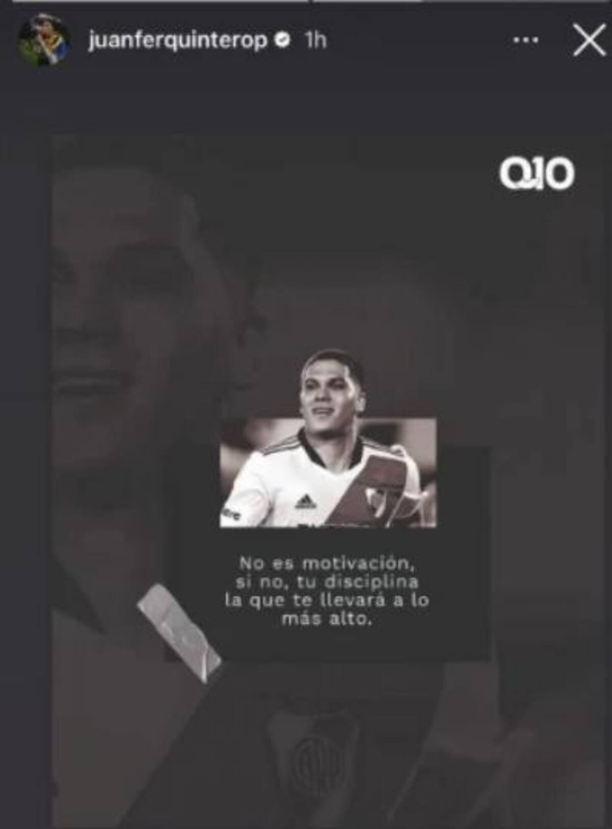 Historia Insragram de Juan Quintero. Foto: @juanferquinterop.