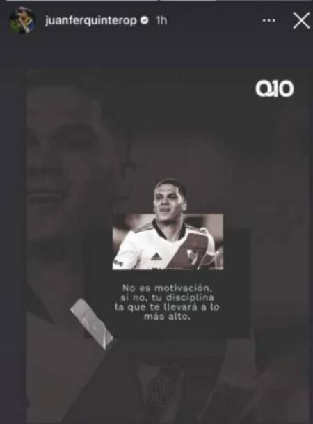 Historia Insragram de Juan Quintero. Foto: @juanferquinterop.