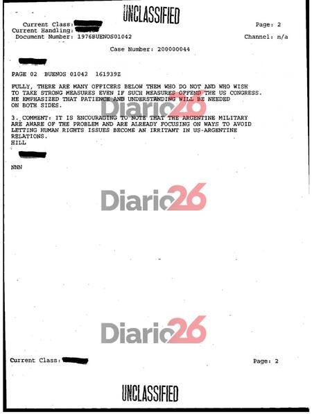 24 de marzo de 1976, golpe militar, dictadura militar en Argentina, documentos de Estados Unidos