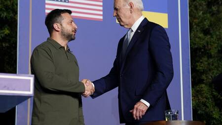 Joe Biden y Volodimir Zelenski. Foto: Reuters