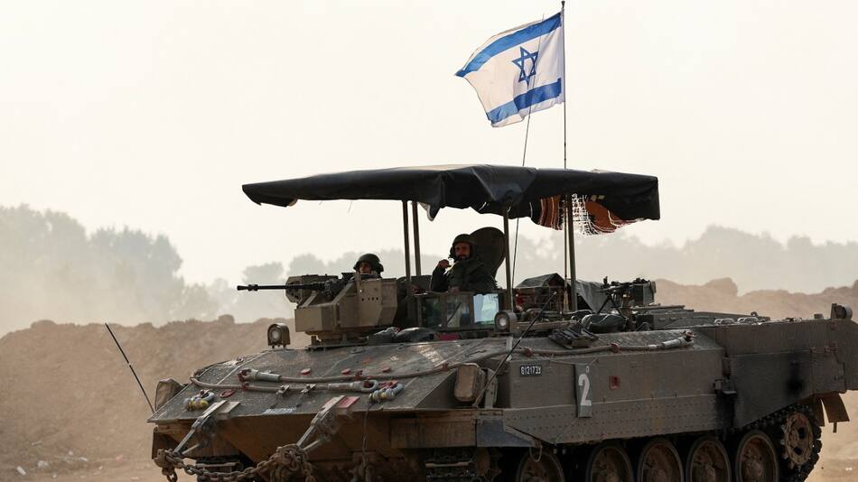 Tanque israelí en la Franja de Gaza; Guerra entre Israel y Hamás. Foto: Reuters