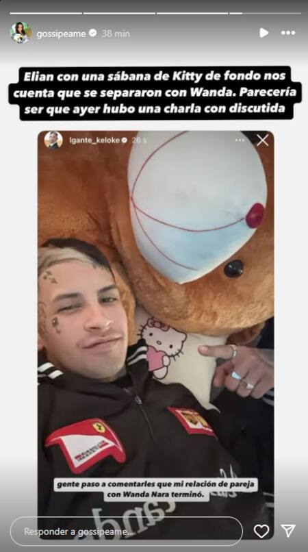 L-Gante confirmó su separación de Wanda Nara. Foto: Instagram.