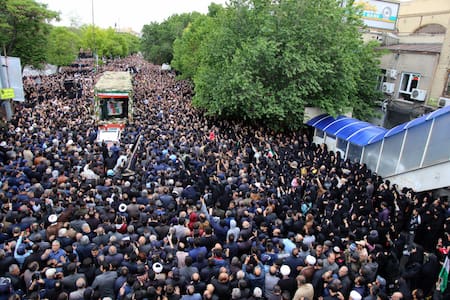 Funeral de Ebrahim Raisí en Irán. Foto: Reuters.