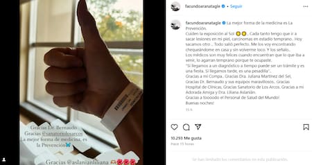 El posteo de Facundo Arana. Foto: Instagram.