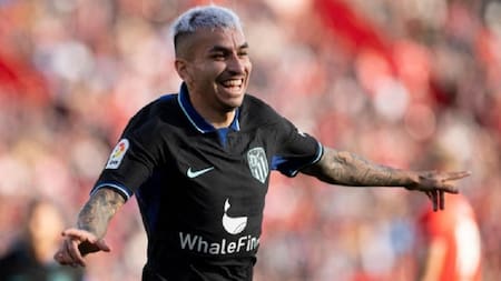 Ángel Correa convirtió en el empate de Atlético Madrid con Almería. Foto: NA.