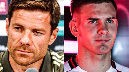 Xabi Alonso y Franco Mastantuono. Foto: X @AtaqueFutbolero