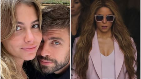 Clara Chía, Gerard Piqué y Shakira. Foto: Instagram - Reuters.