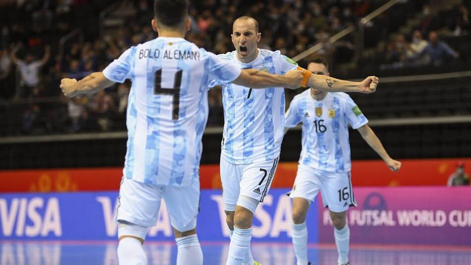 Futsal, festejo de Selección Argentina, NA