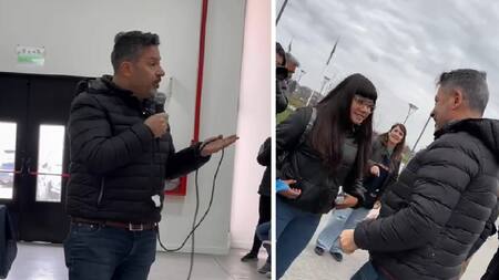 Menéndez junto a los jóvenes. Fotos: captura de video.