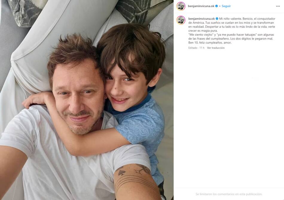El posteo de Benjamín Vicuña. Foto: Instagram.
