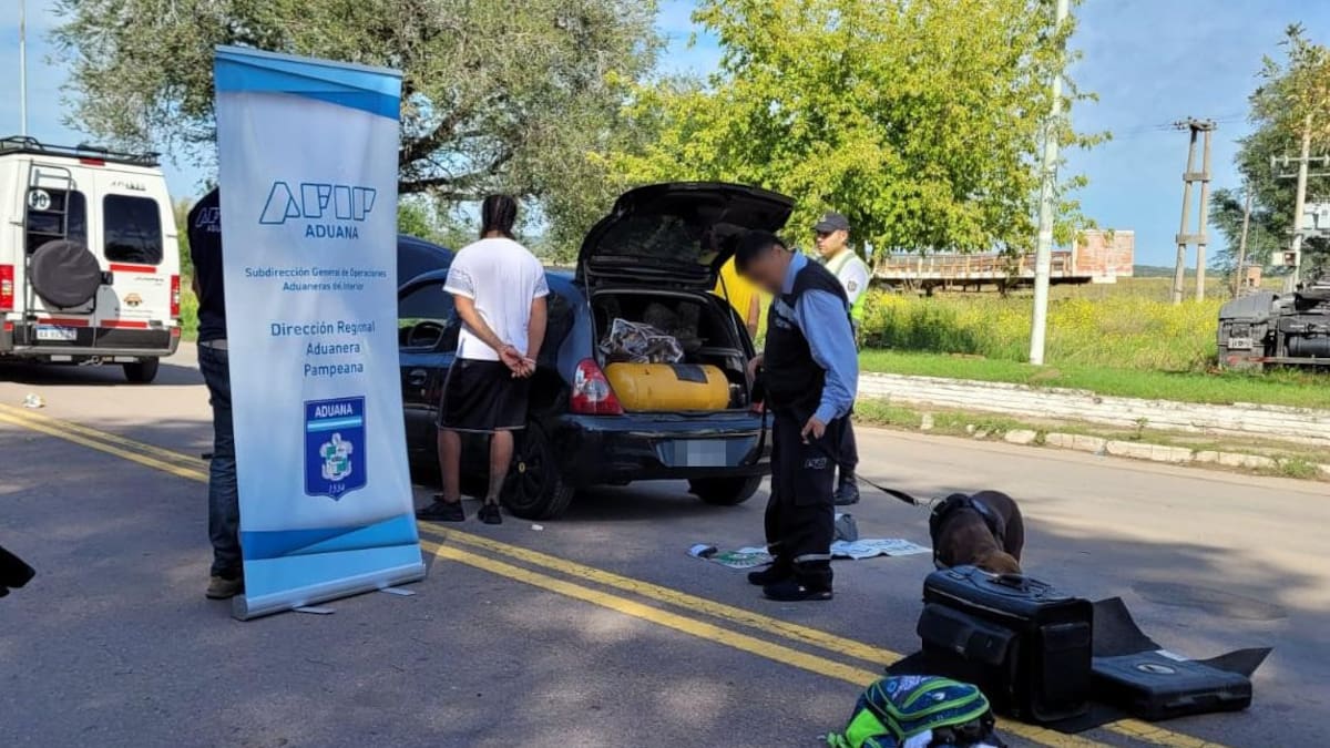 Operativo antidroga en La Pampa. Video: Aduana-AFIP
