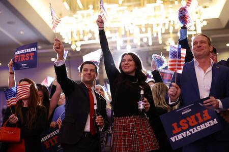 Festejos de los republicanos por el triunfo de Donald Trump. Foto: Reuters