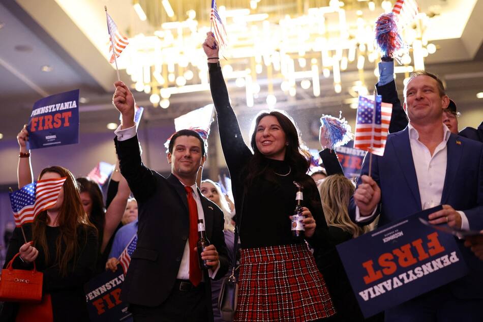 Festejos de los republicanos por el triunfo de Donald Trump. Foto: Reuters
