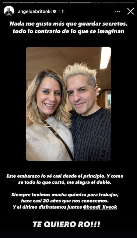 Ángel de Brito confirmó que Rocio Marengo está embarazada. Foto captura Instagram