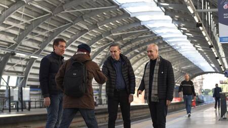 Miguel Ángel Pichetto y Horacio Rodríguez Larreta en el Viaducto Mitre