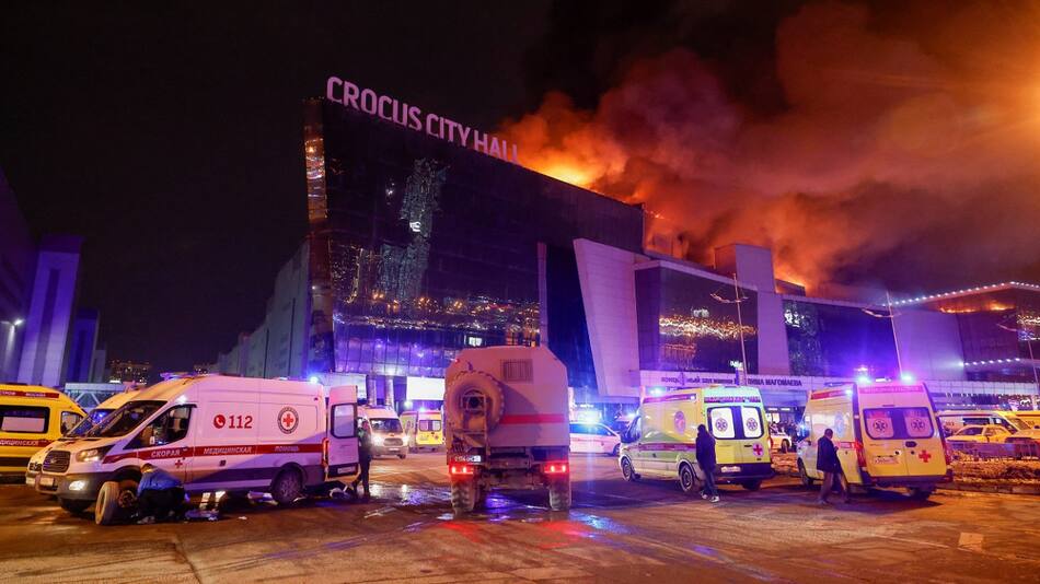Tiroteo e incendio en Rusia. Foto: Reuters.