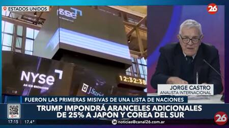 Jorge Castro sobre los aranceles de EEUU a Japón y Corea del Sur.