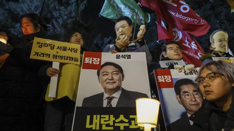Protestas en Corea del Sur. Foto: EFE