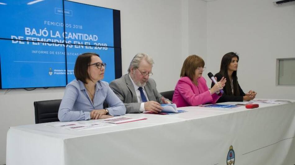 Conferencia de prensa de Patricia Bullrich sobre femicidios